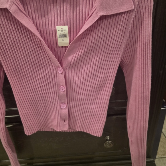 Pink Ribbed Women's Sweater - Picture 3 of 7